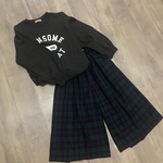 ブラックウォッチ×赤ライン の かわいい ガウチョパンツ