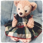 ぬいぐるみ着せ替えジャンパースカート(格子柄)