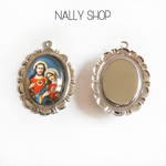 【2個】Virgin Mary & Jesus Charm Silver【M-237】