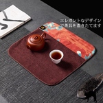 私だけのデザイン。　高級茶巾　月下故宮　コットンリネハイグレードティータオル　ティーマット