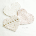 heartのポーチ♡ 刺繍レースマーガレット