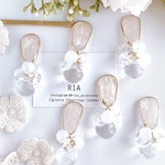 ♢opal×clearwhitebubbleピアス/イヤリング♢