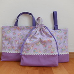 入園入学3点セット＊うさぎとお花＊パープル