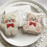 【2個】くまのアップリケ  ワッペン  パッチ  熊 ベア  刺繍　シールタイプ