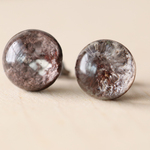 ガーデンクォーツ(庭園水晶)のチタンピアス＋標本セット【天然鉱物/チタン】