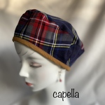 🌟capella🌟 タータンチェックが目を引くベレー帽　紺系