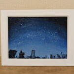 油絵原画『夜空』　額縁付き