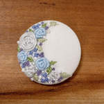 ビーズ刺繍くるみボタン（ヘアゴム/ブローチ）