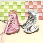 革細工　筒細編み上げブーツ　一足　miniature boots.