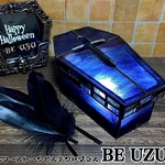 ハロウィン、キャンディボックス、ドラキュラの棺ステンドグラス