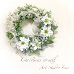 クリスマスリース［ホワイトクリスマスローズ］ 受注制作　　　＊ハンドメイド＊お歳暮＊ギフト