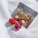 赤薔薇♡薔薇ピアス♡バラピアス