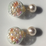 再販！パール入りガラスドームノンホールピアス☆