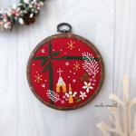 真っ赤なクリスマスの刺繍フレーム