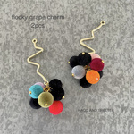 【再入荷】2pcs★flocky grape charm（フロッキーミックスチャーム）
