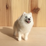フェルト犬 サモエド　サミーさん　<MW453>