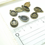 ロジウム　楕円　オーバル型　レース　飾り枠　11ｘ16.5mm　デザインミール皿(82-10-077-1)
