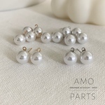 [14pcs]パール ポスト ピアス カン付き ゴールド