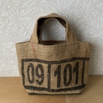 送料無料★コーヒー生豆の麻袋リメイクバック深緑353