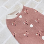 再販🌸 犬服SS フラワーバード  スモークピンク バックオープン(背中開き)✨送料無料✨