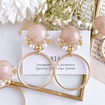 ♢pinkpearl goldringピアス/イヤリング♢　　サージカルステンレス/シリコンカバー