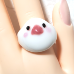 もっちり文鳥さんガラスリング