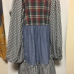古着リメイクワンピース　ボリューム袖　XL  2L 3L