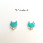 (再販)NECO COLORFUL MINI  rightgreen カラフル猫ピアス
