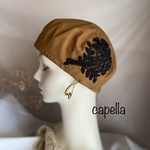 🌟capella🌟 《再販》大人可愛い　刺繍モチーフがステキなベレー　スウェードタッチ