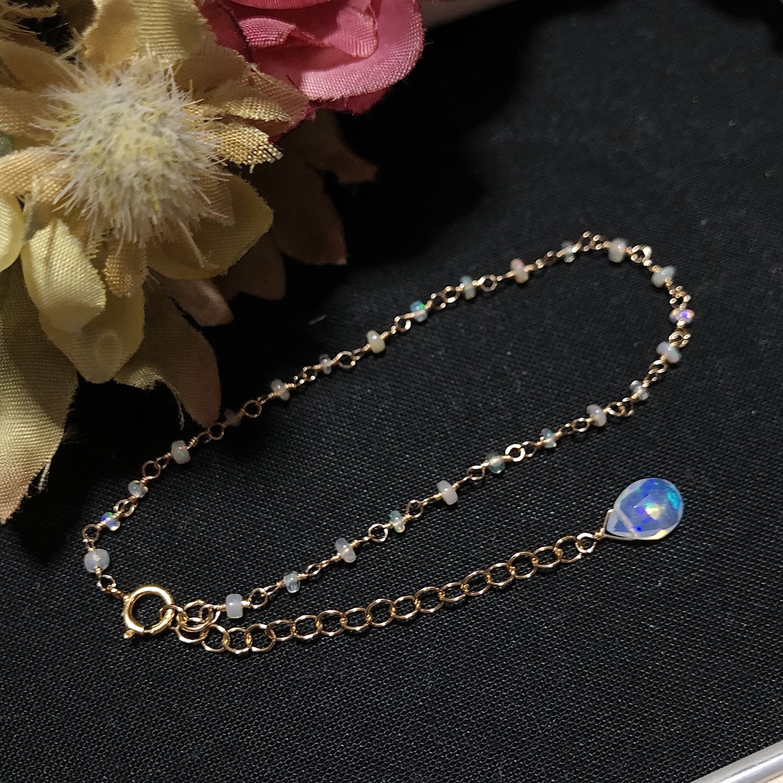 ♥︎︎∗︎*ﾟ〜地球の記憶〜エチオピア産 宝石質プレシャスオパールのブレスレット♡（クリア）