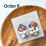 Order８✴︎刺繍×コットンパールのイヤリング