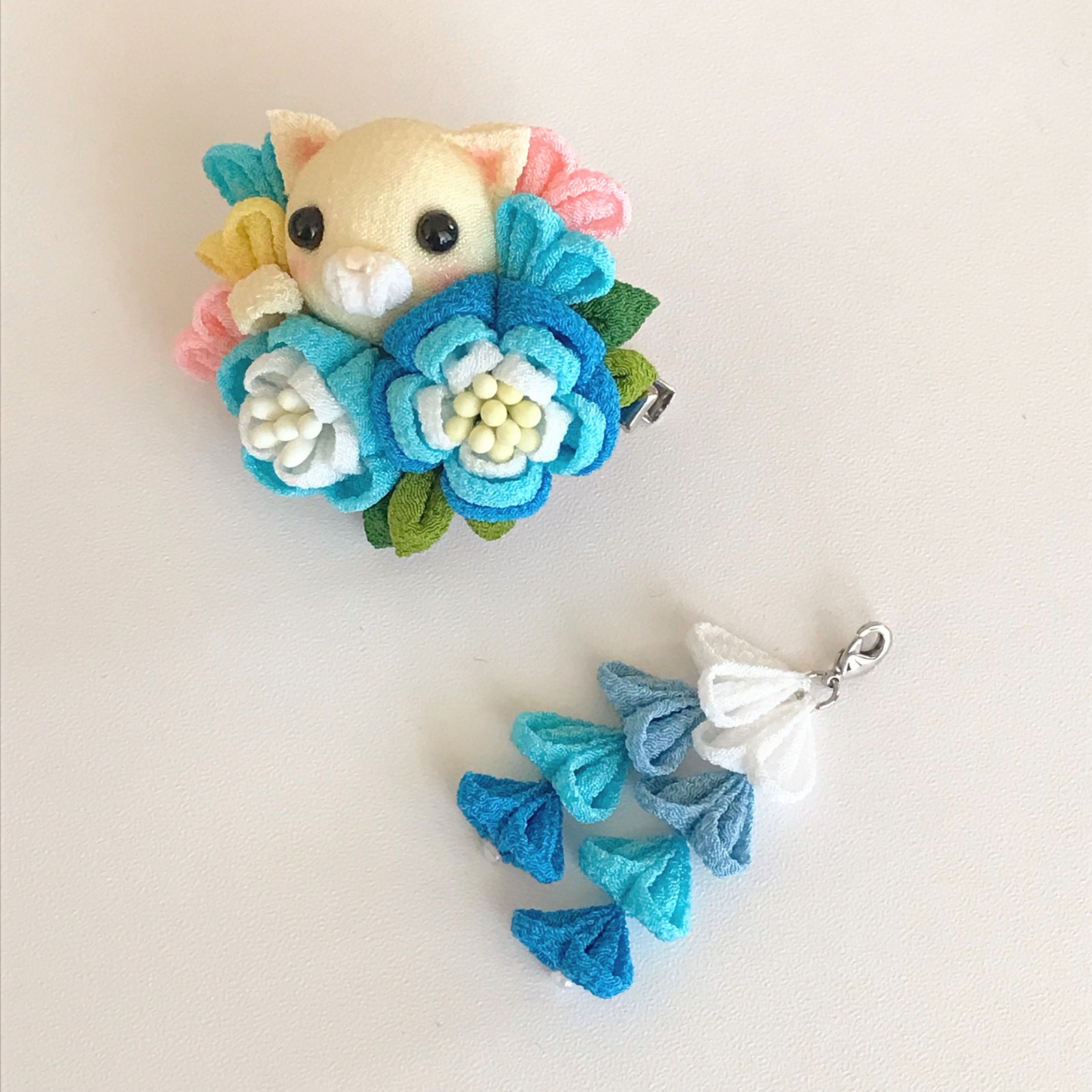 ちりめん細工ねこさんの七五三 ちりめん細工ねこさんの七五三 ちりめん細工ねこさんの七五三
