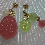 Candyピアス:) SWEETなピーチ＆クローバー