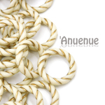 フープ チャーム（SCREW Ring / White x Gold）15個セット 