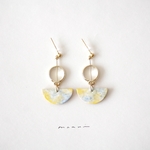 hanen #1 革ピアス/イヤリング (color : オレンジシャーベット)