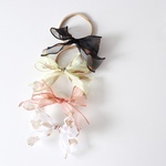 送料無料🎀くま柄🧸オーガンジーリボンヘアバンド　(ベビー/キッズ/くま／くま柄/チュール／オーガンジー/リボン/オーガンジーリボン/ヘアバンド)