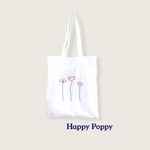 刺繍 トートバッグ 『 Poppy  white 』 