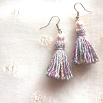 ＊再販＊パール×毛糸deタッセルピアス(シルバー)