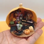 ミニチュア　ハロウィン☆お菓子なパンプキンハウス