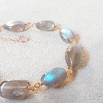 Labradorite * PinkTopaz* Bracelet * k14gf