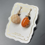 クリームパンとメロンパンのイヤリング　フェイクスイーツ
