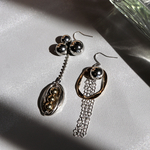 シルバー×ゴールド　アシメスリーボールピアス