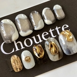 Chouetteオーダーメイドネイルチップ【ニュアンスミラーネイル】サイズぴったりでお作りします♪