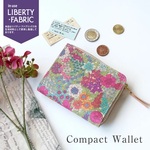 new✨リバティと本革のコンパクトウォレット🌸【キアラ】財布　ミニ財布　ミニウォレット　本革財布　レザーウォレット　お財布　リバティ財布　L字型　リバティファブリック　オーダーメイド