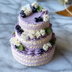 ブルーベリーとかすみ草のネイキッドケーキ