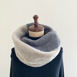 フォックスエコファーの上品スヌード　バイカラー