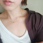 再販[オールステンレス]送料無料♡ドットチェーン×ぷちクロスネックレス