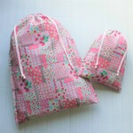 体操着袋　巾着袋　（２点　ピンク　イチゴ）