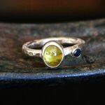 SALE＊古代スタイル＊天然グリーンスフェーン　指輪＊8号　SV
