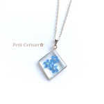 スクエアリバーシブルネックレス(勿忘草)